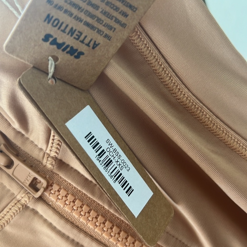 Skims Swim Mock Neck Zip Front Onesie Suit - Picture 7 of 8